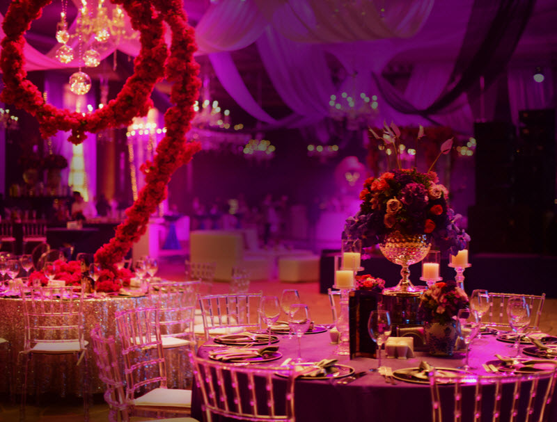 Dinner table decors for wedding and event gala